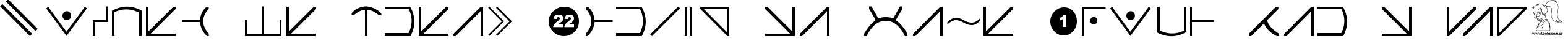 Пример написания шрифтом Futurama Alien Alphabet Two текста на французском