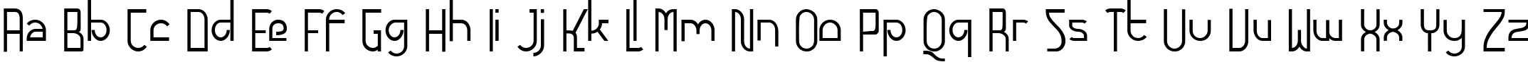 Пример написания английского алфавита шрифтом Futurex - AlternatLC