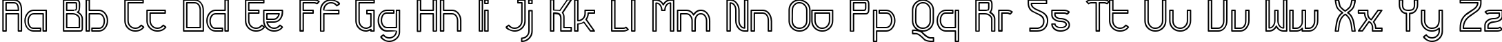 Пример написания английского алфавита шрифтом Futurex Variation Alpha Hollow