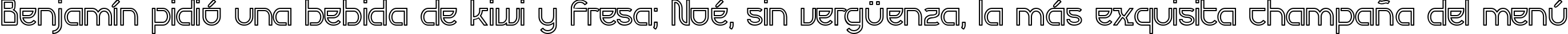 Пример написания шрифтом Futurex Variation Alpha Hollow текста на испанском