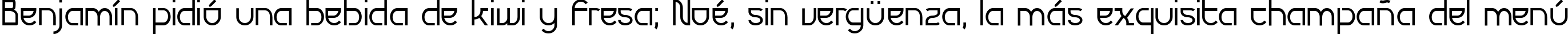 Пример написания шрифтом Futurex Variation Alpha текста на испанском