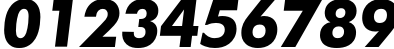 Пример написания цифр шрифтом FuturisC Bold Italic