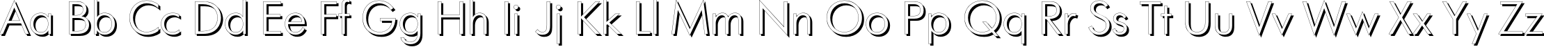 Пример написания английского алфавита шрифтом FuturisShadowC