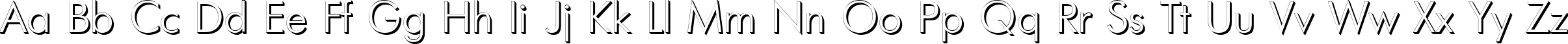 Пример написания английского алфавита шрифтом FuturisVolumeCTT