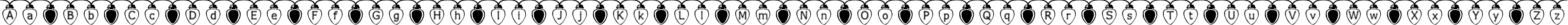 Пример написания английского алфавита шрифтом Fuzzy Xmas Lights