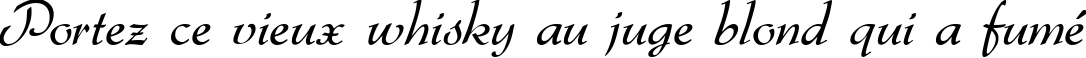 Пример написания шрифтом Gabrielle текста на французском