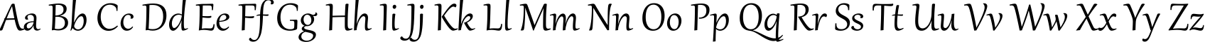 Пример написания английского алфавита шрифтом Gabriola
