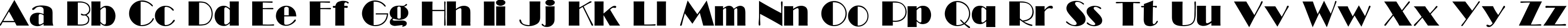 Пример написания английского алфавита шрифтом GABroadway-Normal