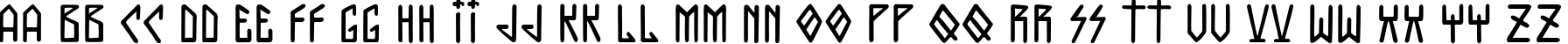 Пример написания английского алфавита шрифтом Galaktika