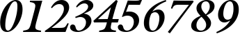 Пример написания цифр шрифтом Galliard Bold Italic BT