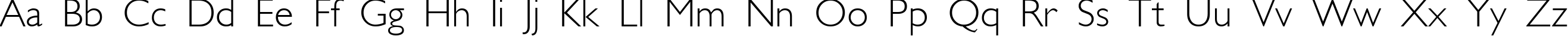 Пример написания английского алфавита шрифтом GalsLight