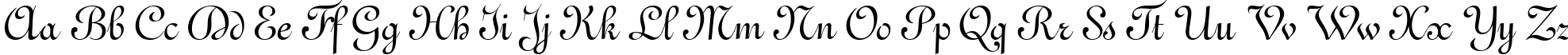 Пример написания английского алфавита шрифтом Gando BT