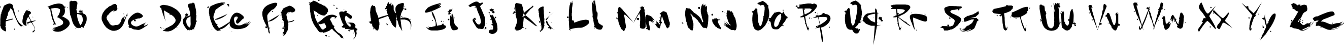 Пример написания английского алфавита шрифтом Gantz font