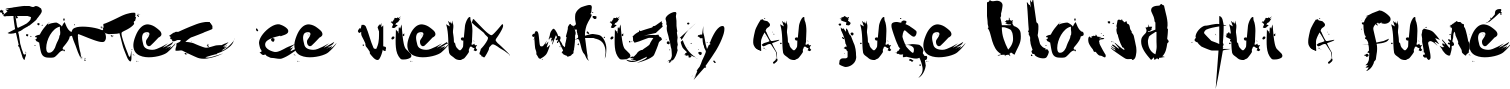 Пример написания шрифтом Gantz font текста на французском