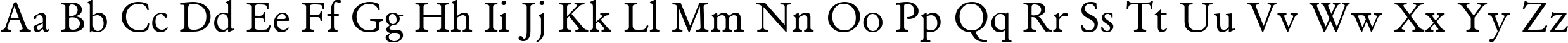Пример написания английского алфавита шрифтом Garamond Antiqua