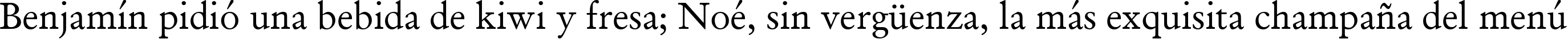 Пример написания шрифтом Garamond Antiqua текста на испанском