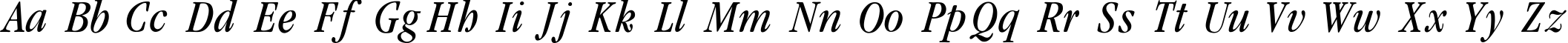 Пример написания английского алфавита шрифтом Garamond_Condenced-Normal-It
