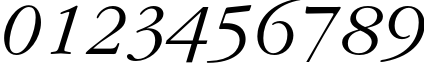 Пример написания цифр шрифтом GaramondC Italic