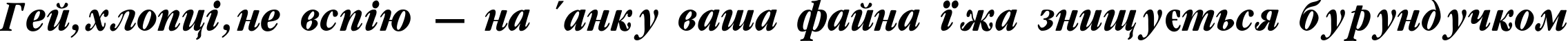 Пример написания шрифтом Garamondcond-Bold-Italic текста на украинском