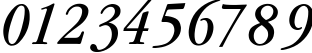 Пример написания цифр шрифтом Garamondcond-Light-Italic