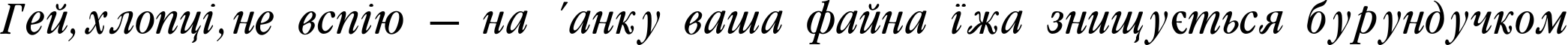 Пример написания шрифтом Garamondcond-Light-Italic текста на украинском