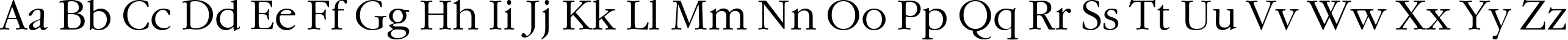 Пример написания английского алфавита шрифтом GaramondCTT