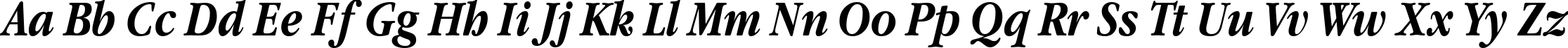 Пример написания английского алфавита шрифтом GaramondNarrowCTT BoldItalic