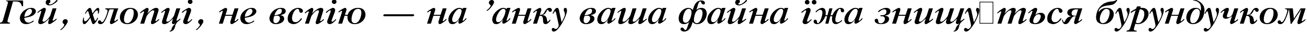 Пример написания шрифтом Gazeta Titul Bold Italic:001.001 текста на украинском