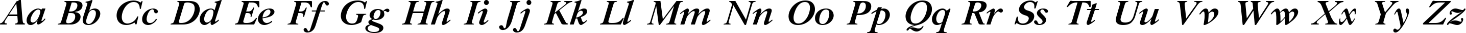 Пример написания английского алфавита шрифтом GazetaTitul Bold Italic