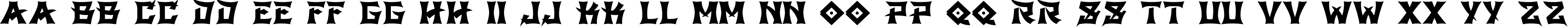 Пример написания английского алфавита шрифтом GB Shinto Regular