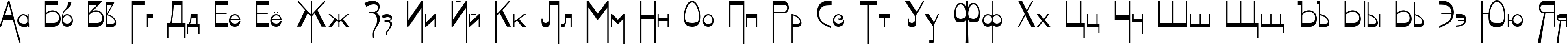 Пример написания русского алфавита шрифтом Geisha