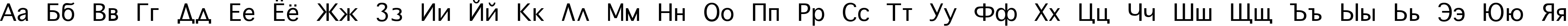 Пример написания русского алфавита шрифтом Geneva Plain:001.001