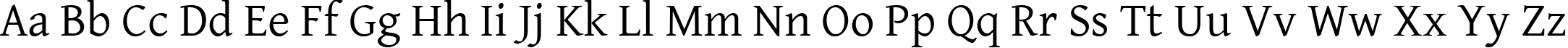 Пример написания английского алфавита шрифтом Gentium Basic