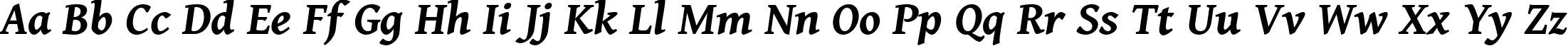 Пример написания английского алфавита шрифтом Gentium Book Basic Bold Italic