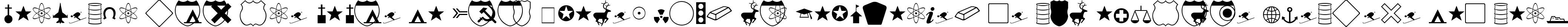 Пример написания шрифтом GeographicSymbols текста на испанском