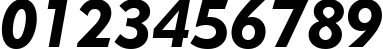 Пример написания цифр шрифтом Geometric 415 Black Italic BT