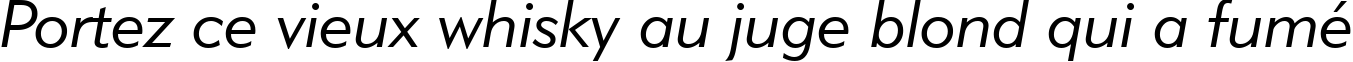 Пример написания шрифтом Geometric 415 Lite Italic BT текста на французском