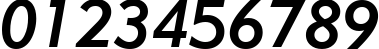 Пример написания цифр шрифтом Geometric 415 Medium Italic BT