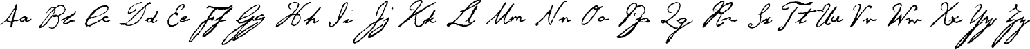 Пример написания английского алфавита шрифтом George Gibson
