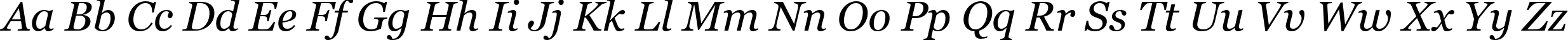Пример написания английского алфавита шрифтом Georgia Italic