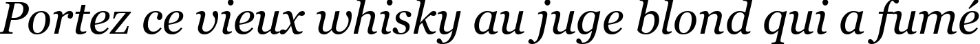 Пример написания шрифтом Georgia Italic текста на французском