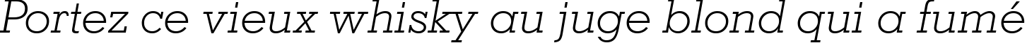 Пример написания шрифтом Geometric Slabserif 703 Light Italic BT текста на французском