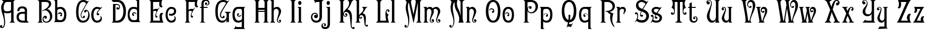 Пример написания английского алфавита шрифтом Gertruda Victoriana Normal