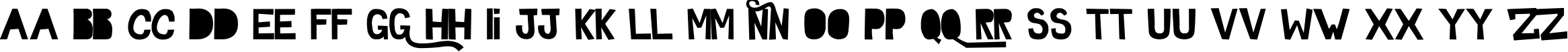 Пример написания английского алфавита шрифтом GhostTown