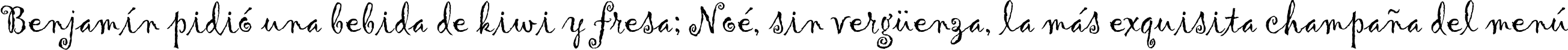 Пример написания шрифтом Gigi текста на испанском