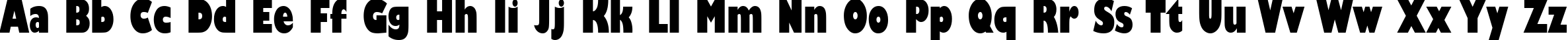 Пример написания английского алфавита шрифтом Gill Sans Ultra Bold Condensed