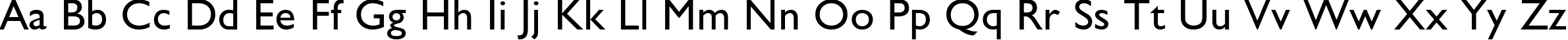 Пример написания английского алфавита шрифтом GillSans