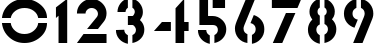 Пример написания цифр шрифтом Glasten