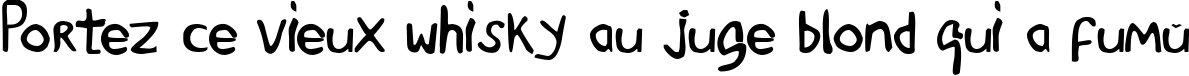 Пример написания шрифтом Goedemorgen, Luc[as] текста на французском