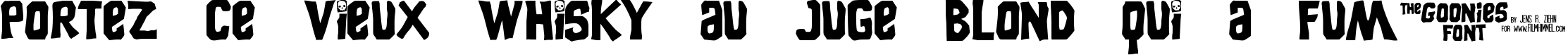 Пример написания шрифтом Goonies текста на французском